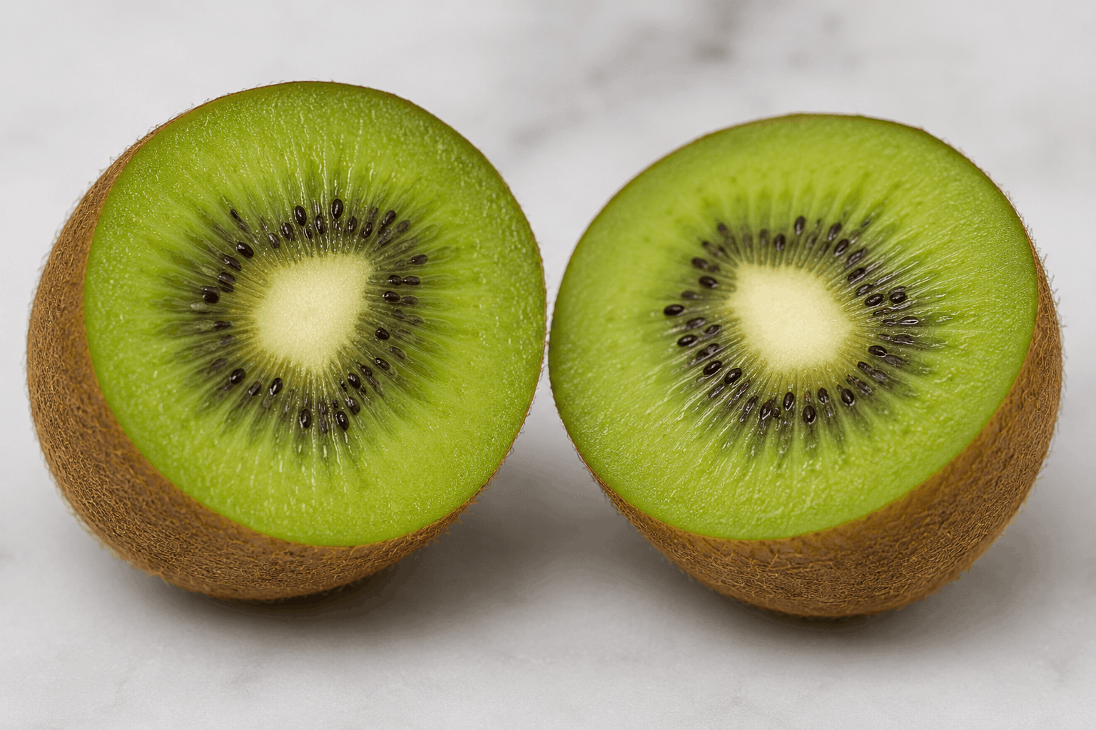 kiwi verde partido por la mitad