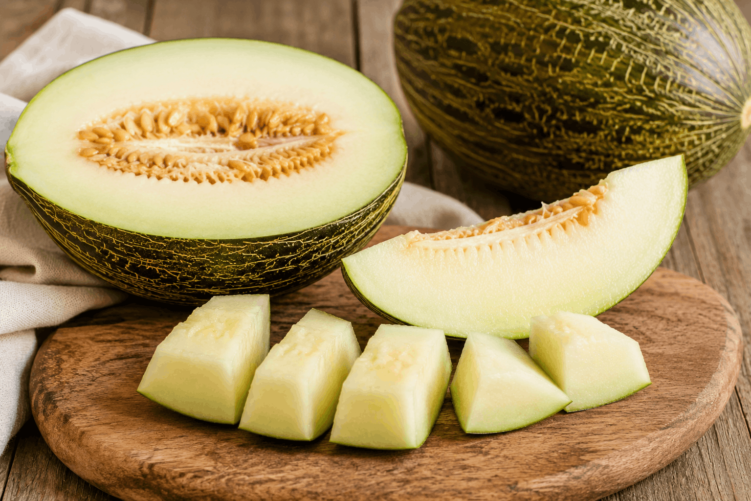 Melón piel de sapo cortado