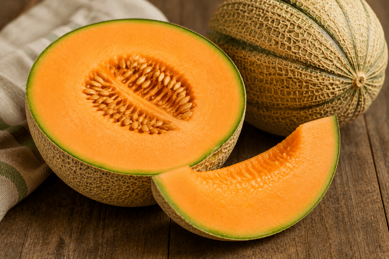 melón cantalupo de pulpa naranja