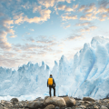 Hiker-admiring-the-Perito-Moreno-glacier-